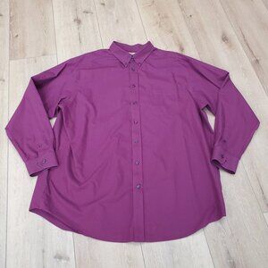 Roundtree & Yorke Gold Label Non Iron Shirt Mens 3XT Long Sleeve Red Plaid Buttn